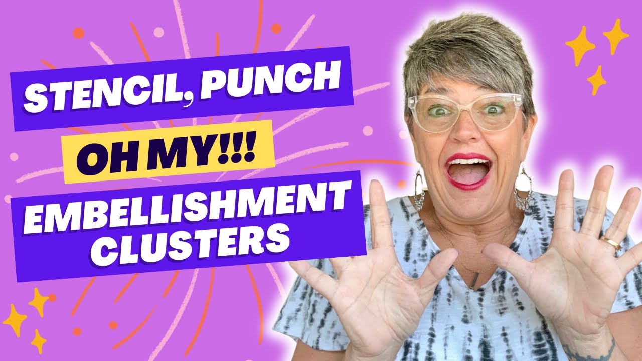 Fall Scrapbook Layout Process | Stencils, Punch & Embellishment Clusters