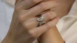 Vidéo: Bague Cartier Double C Pavé diamants en or 18 Cts vers 1995. Taille 54. Boite d'origine.