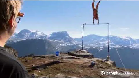 BASE jumper survives cliff edge stunt fail in Norway