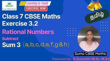 CBSE Class 7 Maths | Rational Numbers | Exercise 3.2 Sum 3 (a, b, c, d, e, f, g & h)|Sumo CBSE Maths