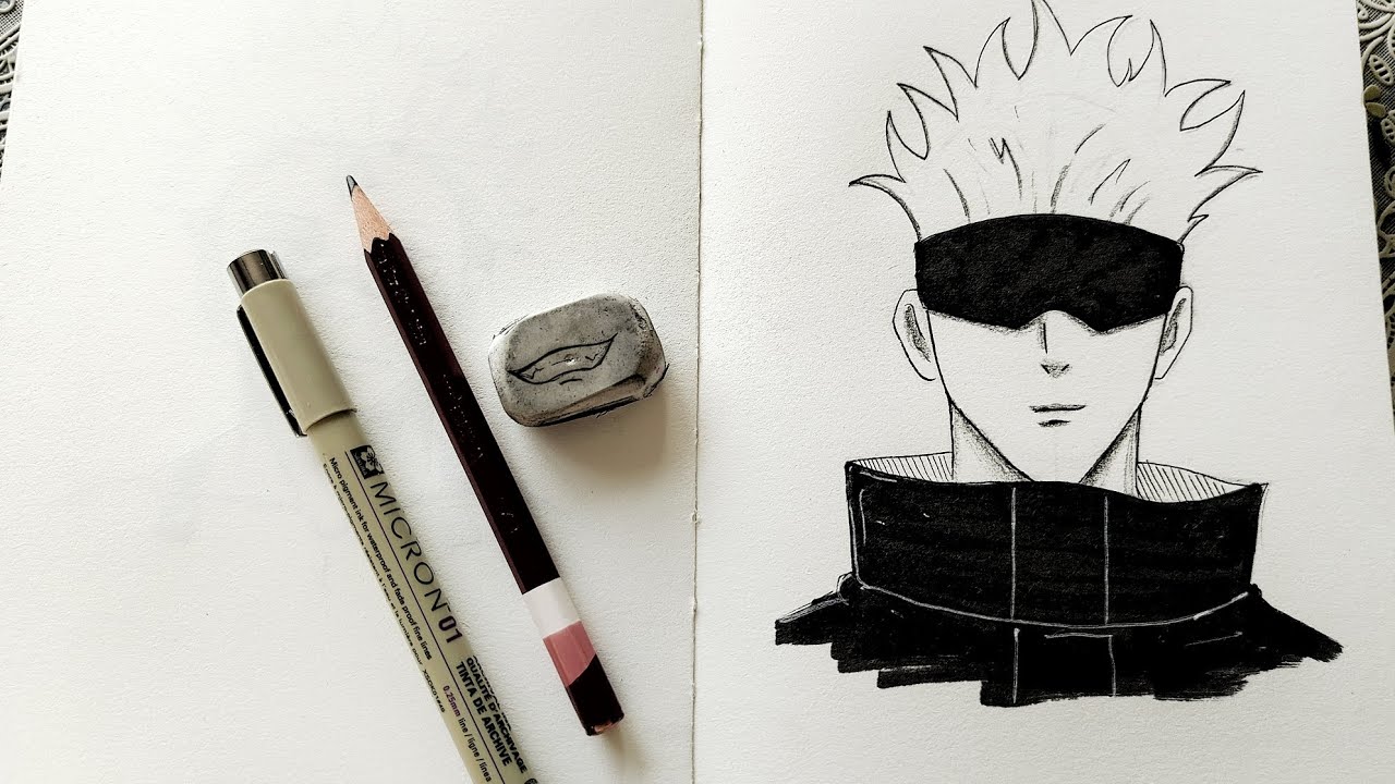 How to Draw Gojo Satoru Step -By-Step || Jujutsukaisen Drawing - YouTube