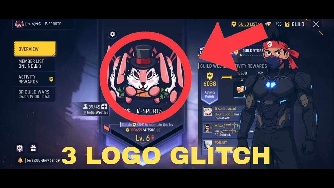 Free fire guild 3 logo glitch 