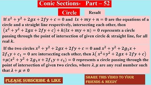 Conic Section  52 ,  Circle , #conics  ,  #ProblemWithSolution , Please Subscribe , Like & Share  🙏