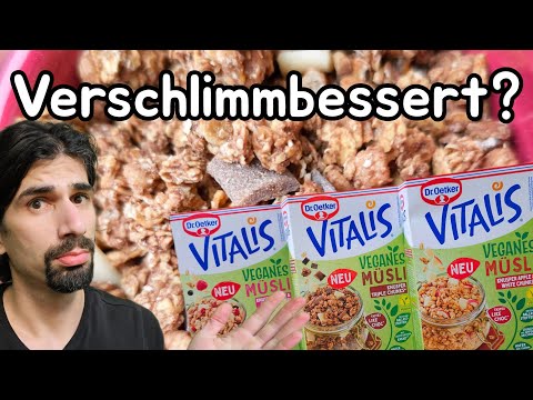 Besser als das Original? 🧐 Die NEUEN Dr. Oetker Vitalis Knusper-Müslis vegan im Härtetest!