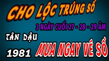 ĐÚNG BA NGÀY CUỐI 27_28_29 THÁNG 4 ÂM LỊCH LỘC ĐỔ DỒN VỀ. TUỔI TÂN DẬU 1981 CÓ LỘC TRÚNG SỐ GIÀU TO