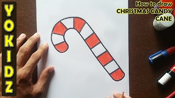 How to draw a CHRISTMAS CANDY CANE step by step