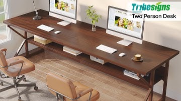 Transform Your Workspace with the Double Computer Desk, NY174 #officedesk #computerdesk