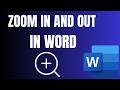 How to Zoom In &amp; Out in Microsoft Word - Easiest Way !