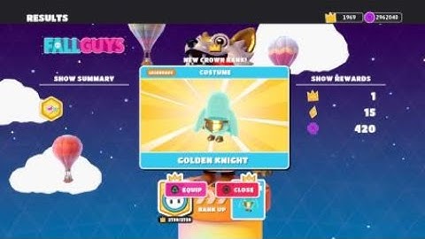 Fall Guys: i get golden knight Rank 48