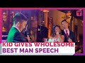 Boy gives heartwarming best man speech to dad and coolest stepmom