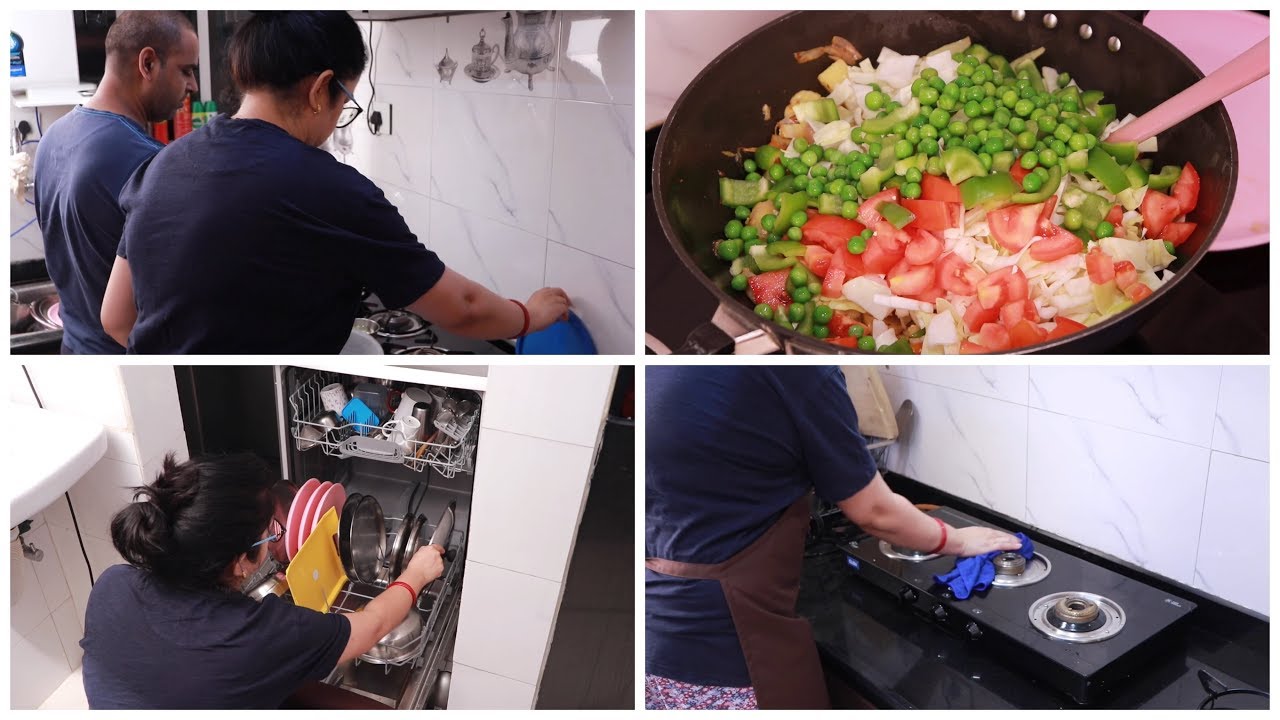 Indian Morning Breakfast and Kitchen Cleaning Routine | Hubby & Wife Making Morning BREAKFAST | vlog