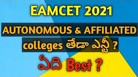 AUTONOMOUS and AFFILIATED college differences