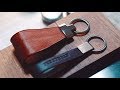 [Leatherwork]MAKING A HANDMADE LEATHER KEY RING - ASMR