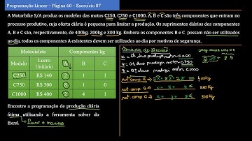 AULA 03 : PROGRAMAÇÃO LINEAR - SOLVER E LINDO