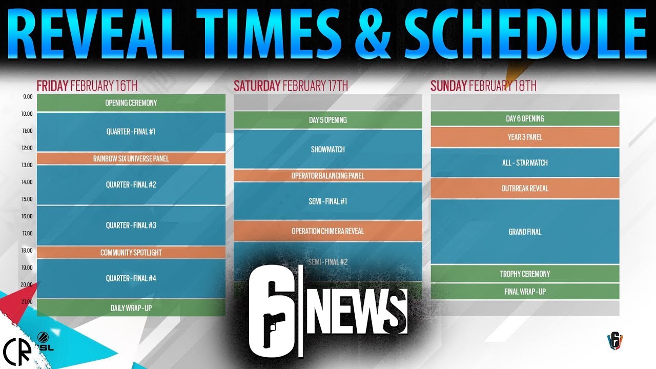 Live Stream Reveal Times & Schedule - Operation Chimera - 6News - Tom  Clancy's Rainbow Six Siege - YouTube