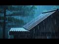 Black Screen Rain & Thunder Sounds for Sleeping | Heavy Rain on Metal Roof (ASMR )