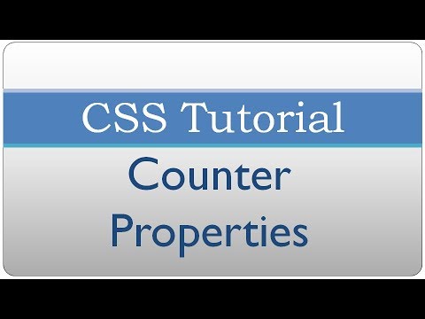 counter reset drum CSS Tutorial 33 - CSS Counter Properties