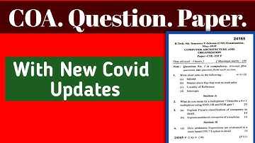 COA question paper | computer organization and architecture question paper | MDU COA question paper
