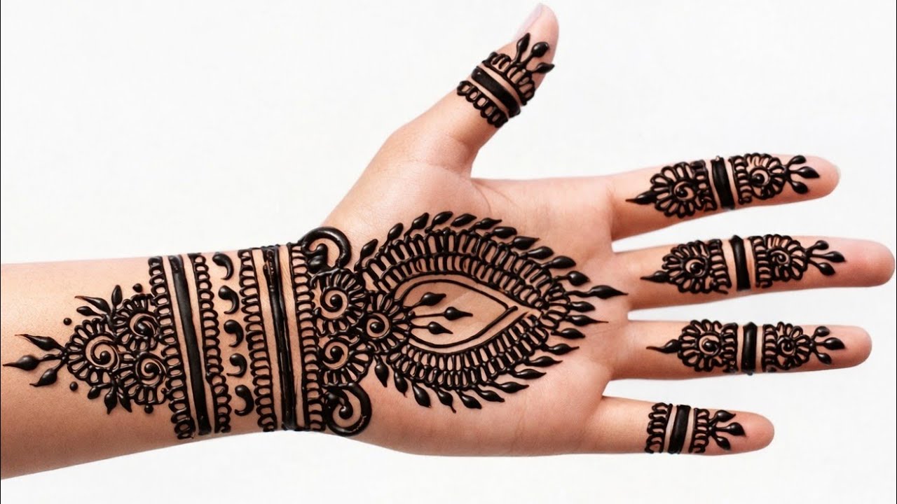Very beautiful stylish front hand mehndi design | simple mehndi | mehndi ka design| mehndi