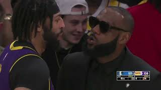 LBJ CHEWS OUT AD \& YELLS AT HIM! THEN AD STOPPED TRYING AFTERWARDS! GAVE UP POINTS!