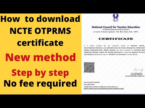 HOW TO DOWNLOAD NCTE OTPRMS CERTIFICATE|| HOW TO APPLY OTPRMS CERTIFICATE|| NCTE OTPRMS CERTIFICATE