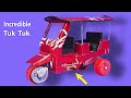 توك توك  TuK TuK مجنون وسريع - موتور صغير و علب Coca-Cola - أفكار إبداعية - DIY