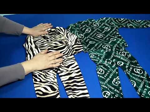 خياطة وتفصيل بيجامة بقماش القطيفة للاطفال بعمر سنة الى سنة ونصف