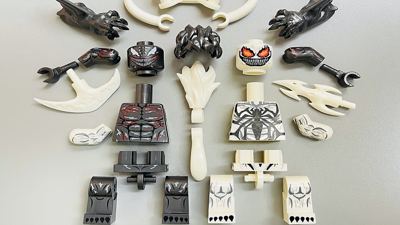 9 Minutes Experience Building 2 LEGO Sets | MARVEL VENOM | With 2 Colors White and Black|ASMR.