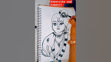 Krishna Drawing tutorial 🙏#yt #viral #ytshorts #shortvideo #shorts #art #krishnadraw #youtubeshorts