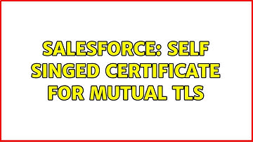 Salesforce: Self Singed Certificate for Mutual TLS