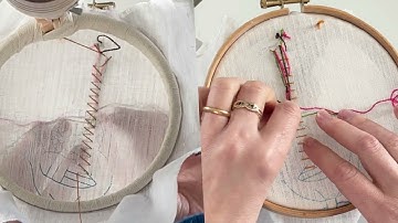 How to Embroider Loop Stitch Tutorial: Front and Back POV
