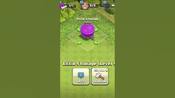 Upgrading Elixir Storage in CoC lvl 1 - Max #clashofclans #viralvideo #shorts