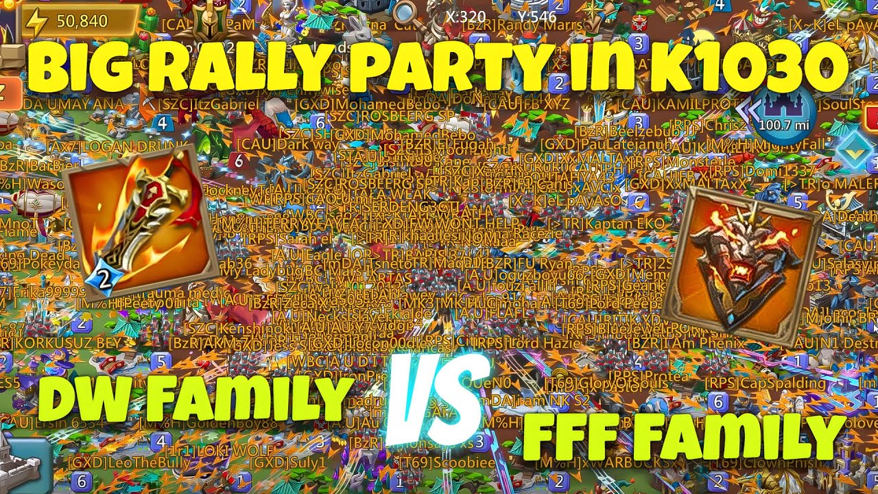 Lords Mobile - Massive rally party in K1030 | Clash of emperors family ...