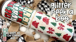 картинка: Урок по созданию рождественского стакана «Пика-бу» в стиле ретро | 12 дней Рождества, день 3