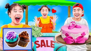 Baby Doll And Mike Help Mom Sell Cakes