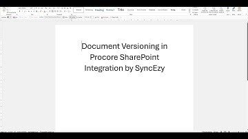 Document Versioning in Procore SharePoint Integration by SyncEzy
