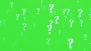 Question mark signs green screen background