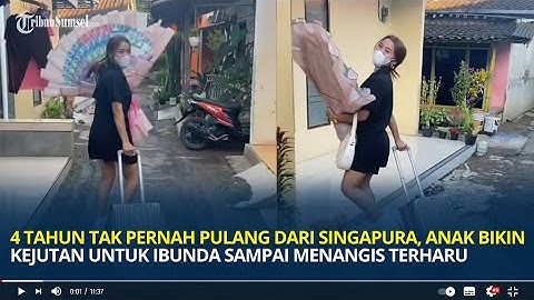 4 Tahun Tak Pernah Pulang dari Singapura, Anak Bikin Kejutan untuk Ibunda Sampai Menangis Terharu