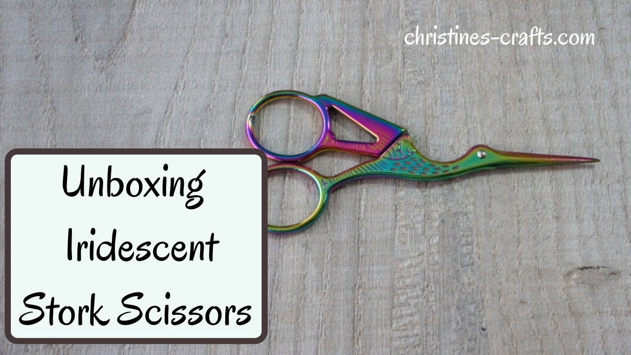UNBOXING IRIDESCENT STORK SCISSORS - a Craft Den product