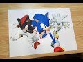 Speed Drawing Sonic, Shadow and Silver