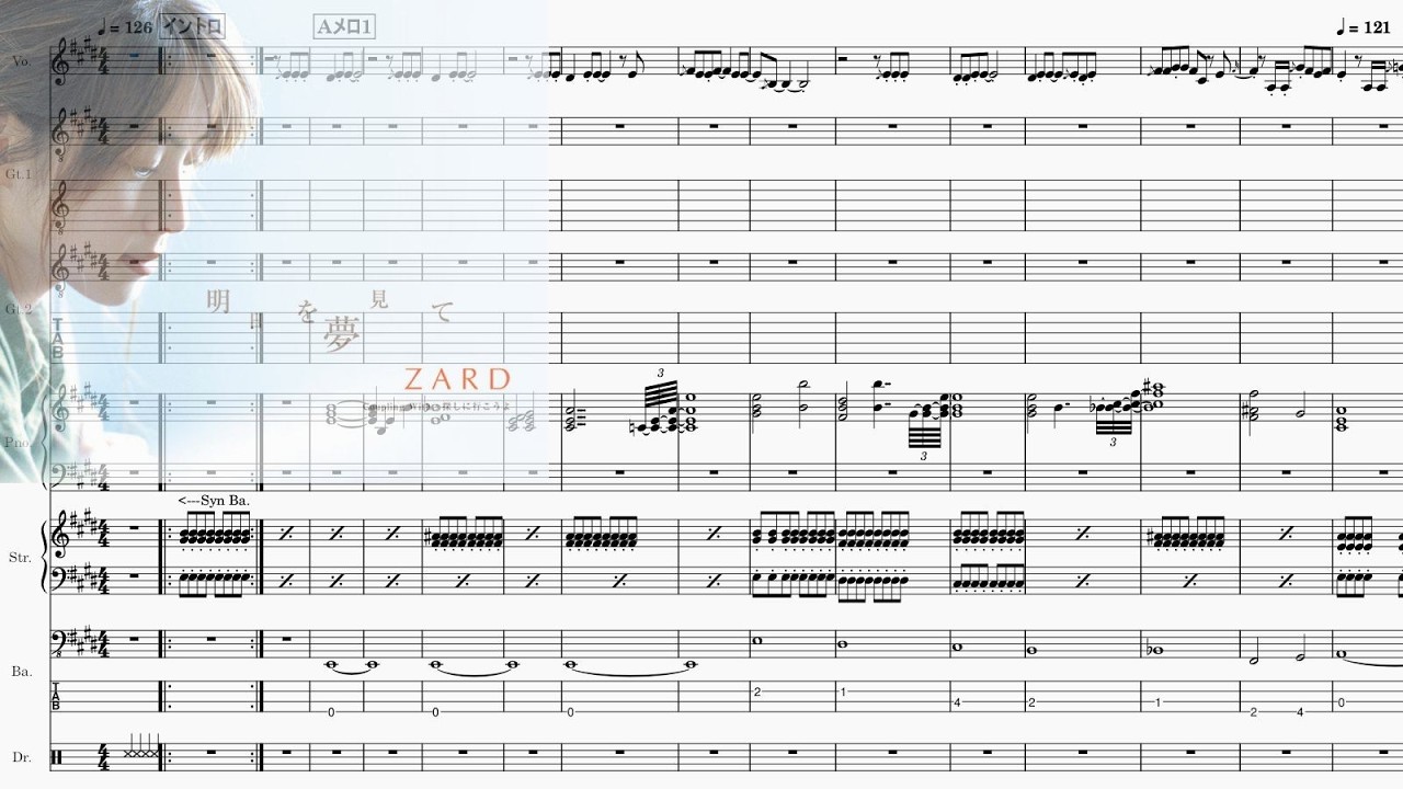 Band-Score]明日を夢見て(ZARD) - YouTube
