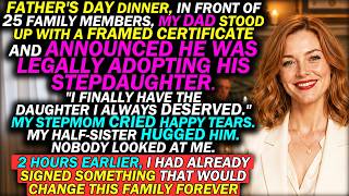 My Dad Adopted His Stepdaughter at Dinner — His Real Daughter Already Knew