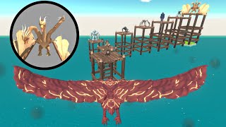 Deathfly Rodan Vs King Ghidorah For Rescue Motrha - Animal Revolt Battle Simulator