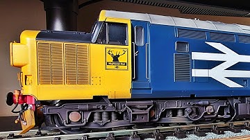 Retooled Heljan O gauge Class 37/0. Weathered and numbered by Tower Models. 1080p