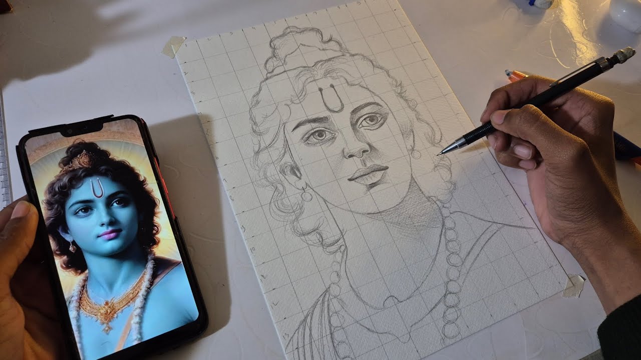 How to Draw Shri Ram 🙏, Step by Step, Full Tutorial Part-1. - YouTube