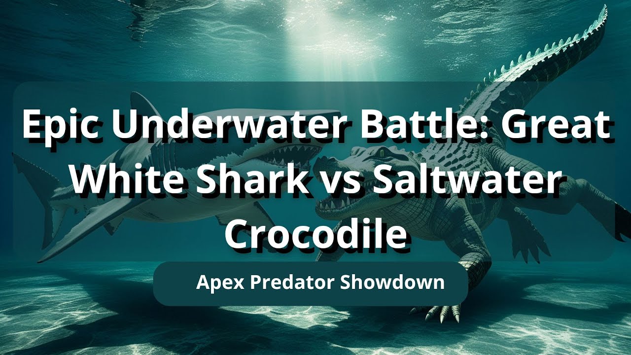 Epic Underwater Battle: Great White Shark vs Saltwater Crocodile | Apex Predator Showdown