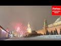 Fireworks Illuminate Moscow To Celebrate New Year's 2022