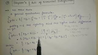 Simpson's 1/3 Rule In Numerical Integration|Concept nd complete Proof In Hind|