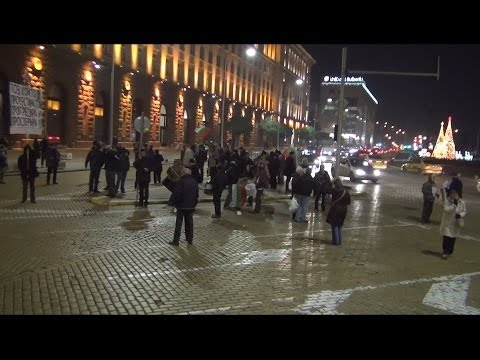 Protest in Sofia 04.12.2013 in front of Council of Ministers in 3D 4K UHD