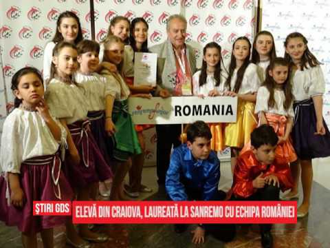 Elevă din Craiova, laureată la Sanremo cu echipa României